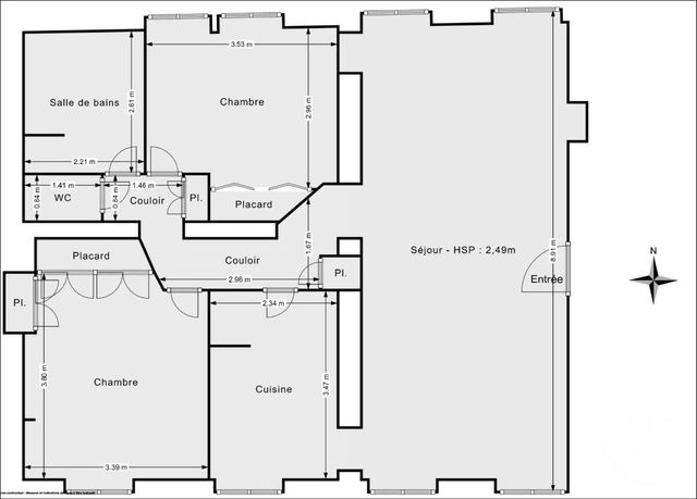 Appartement F4 à vendre - 4 pièces - 77.02 m2 - PARIS - 75010 - ILE-DE-FRANCE - Century 21 Cadet-Rochechouart